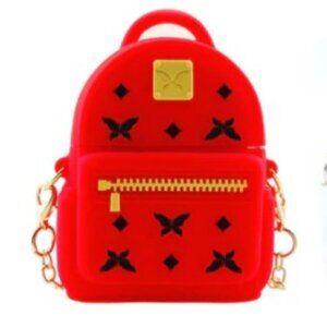 AIRPODS CASE RED BAG  METAL CHAIN  APPLE AIRPODS 1 & 2